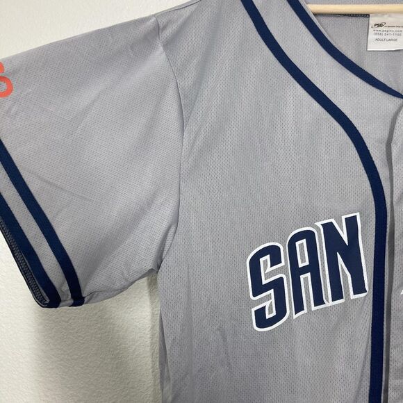 San Diego Padres Jersey Mens Large Gray Navy MLB Baseball Carlos Quentin 18 - Picture 5 of 14